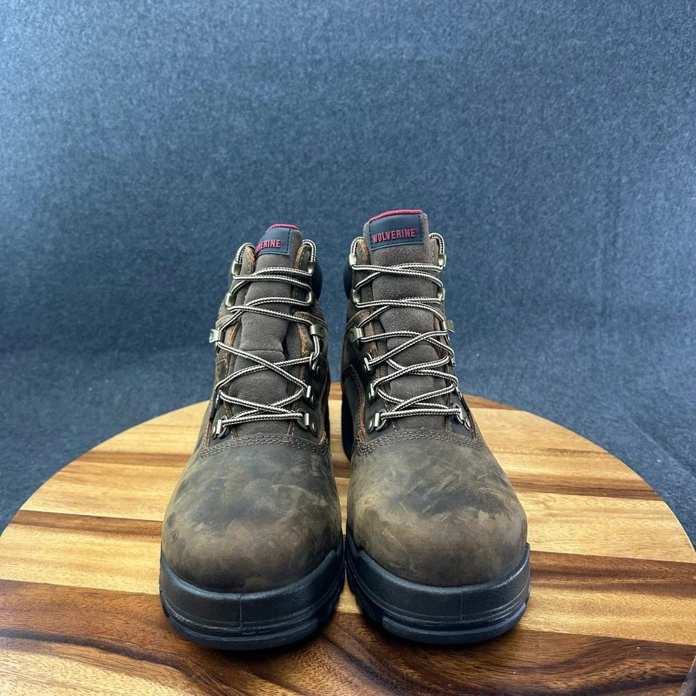 Wolverine Boots Mens Size 7M Caborn Steel Toe Work Dark Brown Ankle Waterproof